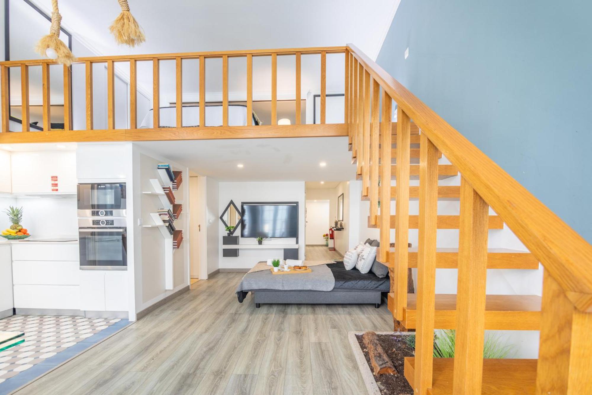 Deluxe Spacious Flats W Mezzanine By Host Wise Apartment Porto Luaran gambar